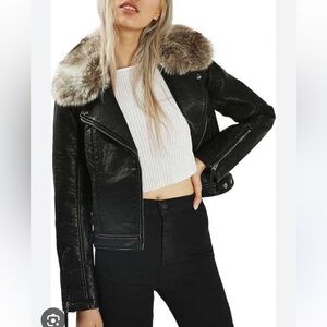 Topshop faux leather jacket
